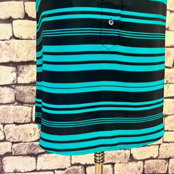 J. Crew Navy & Green Sleeveless Button Down Blouse Size 6 - Picture 3 of 9